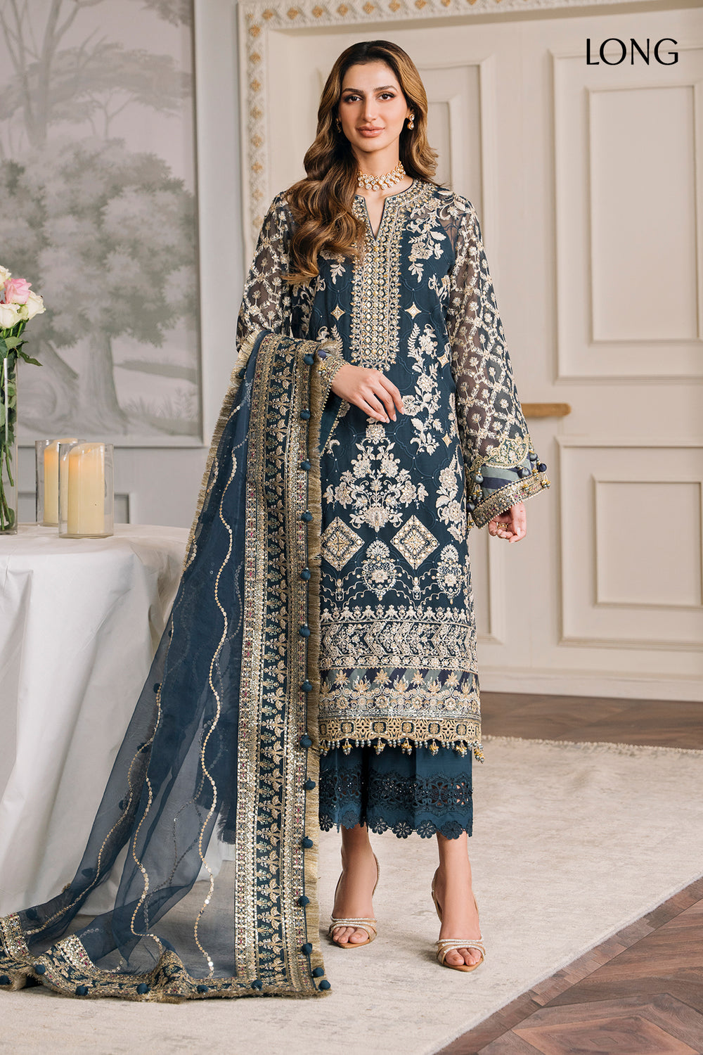 BAROQUE CHANTELLE CHIFFON COLLECTION| UNSTITCHED PARTY WEAR| MASTER REPLICA| TOP PAKISTANI DRESS