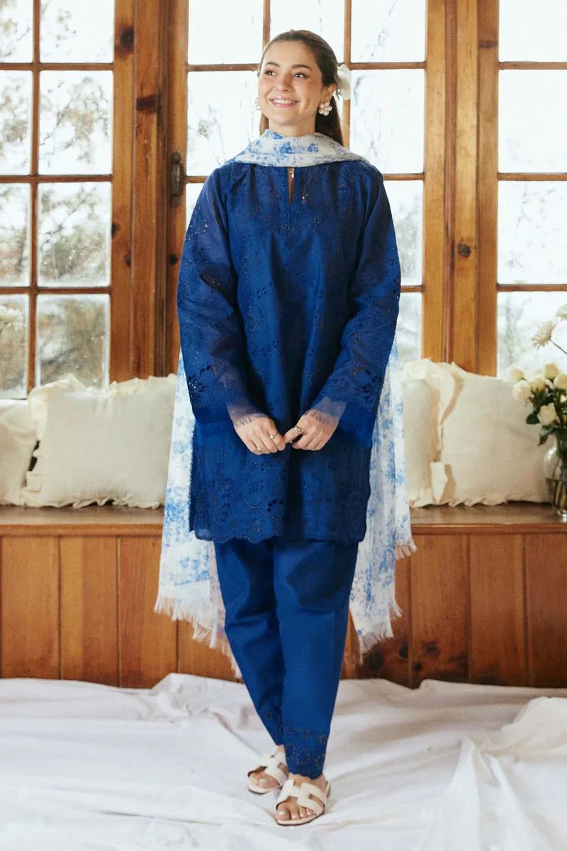 COCO 3pc Unstitched Blue Wedding Winter Collection  CODE :AZ