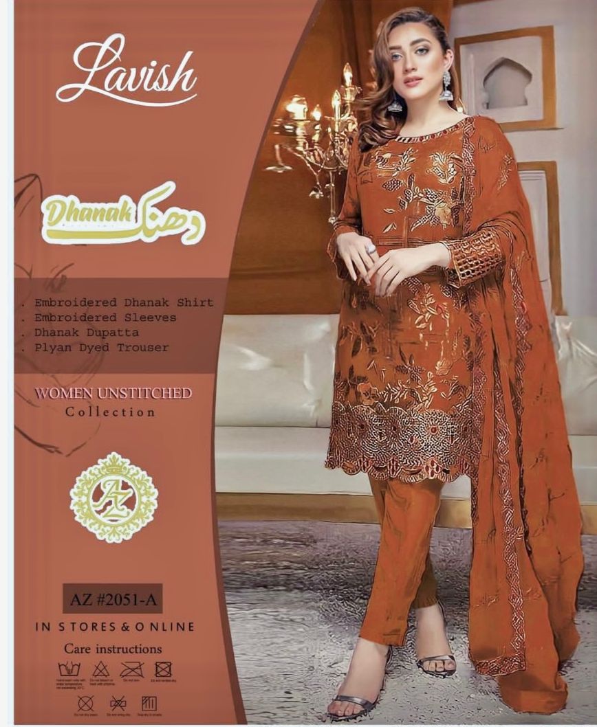 LAVISH 3pc Unstitiched Wedding Winter Collection  Code:AZ 2051