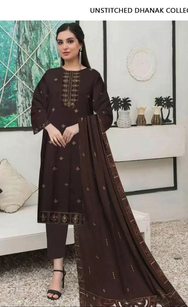 BAREEZE 3pc Unstitched Wedding Winter Collection  Code:AZ 6050