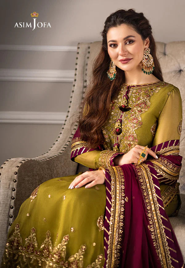 ASIM JOFA SEMI PURE CHIFFON LUXURY PARTY WEAR COLLECTION WEAR BY HANIA AMIR TOP PAKISTANI DRESS