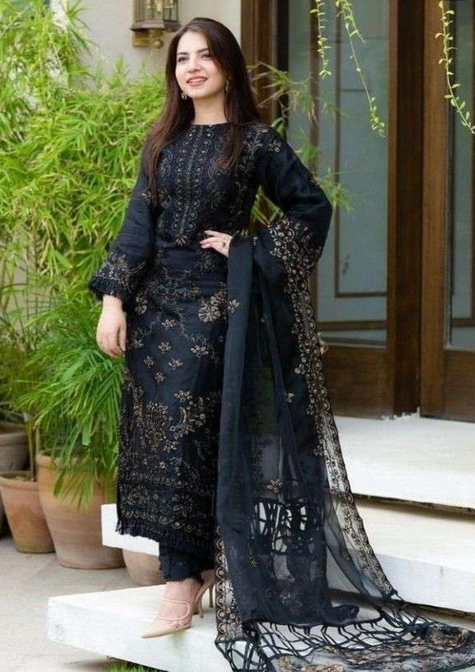 KHAADI 3PC LAWN EMBROIDERED