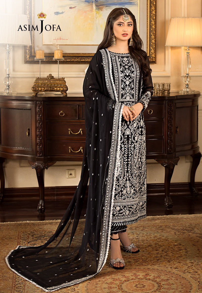 ASIM JOFA BLACK CHIFFON COLLECTION|SAJAL ALI|TOP PAKISTANI DRESS