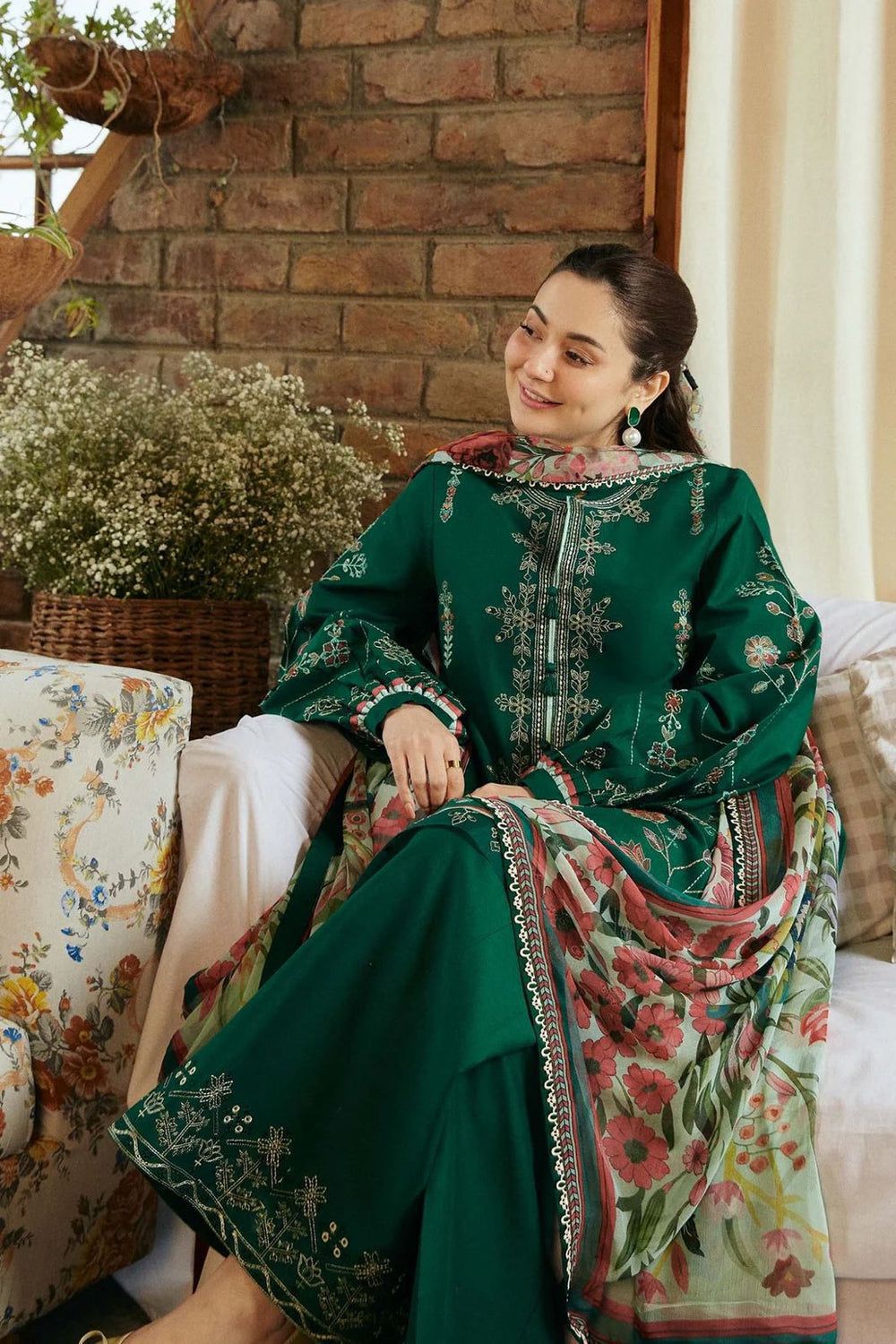 COCO 3pc Unstitched Green Wedding Winter Collection  CODE :AZ