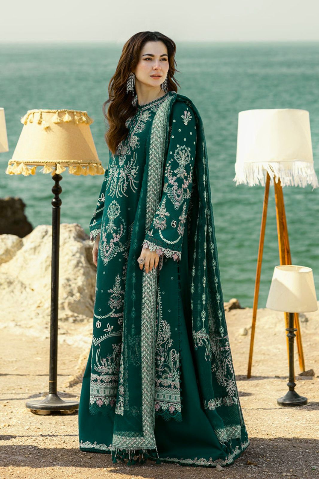 QALMKHAR 3pc Unstitched Wedding Winter Collection  Code:AZ 2002