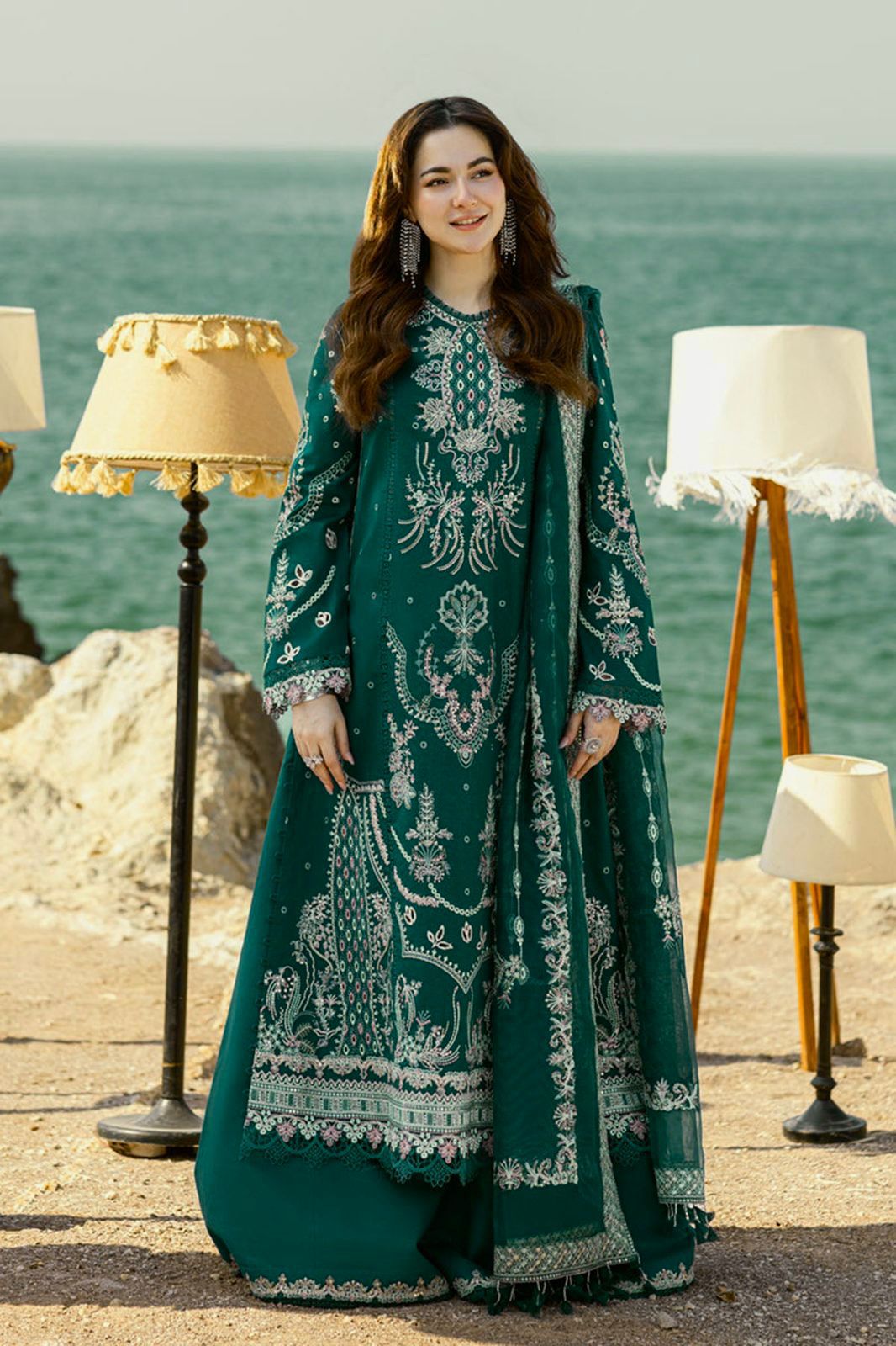 QALMKHAR 3pc Unstitched Wedding Winter Collection  Code:AZ 2002