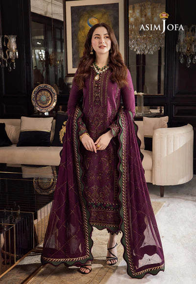 Asim Jofa 3PC Unstitched Winter collection Embroidered - A259